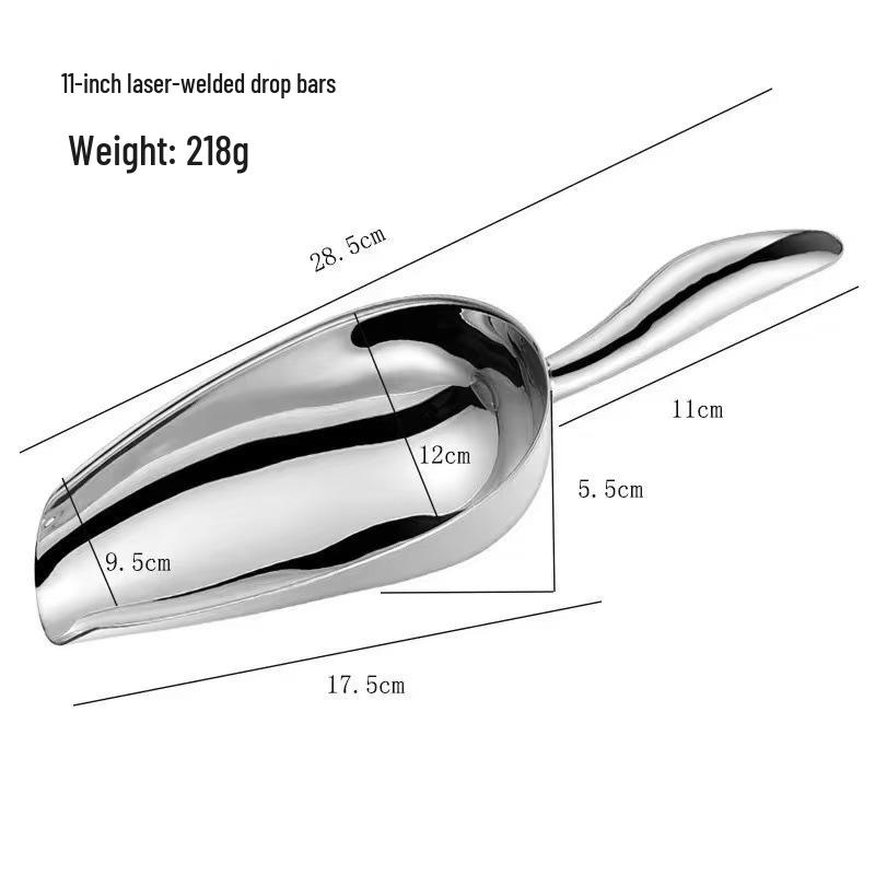 Stainless Steel Multi-purpose Flat Bottom Ice Shovel for Grain, Flour, Sugar, Tea, and Feed