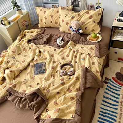 Duoshu Retro Bear Washed Cotton Summer Quilt