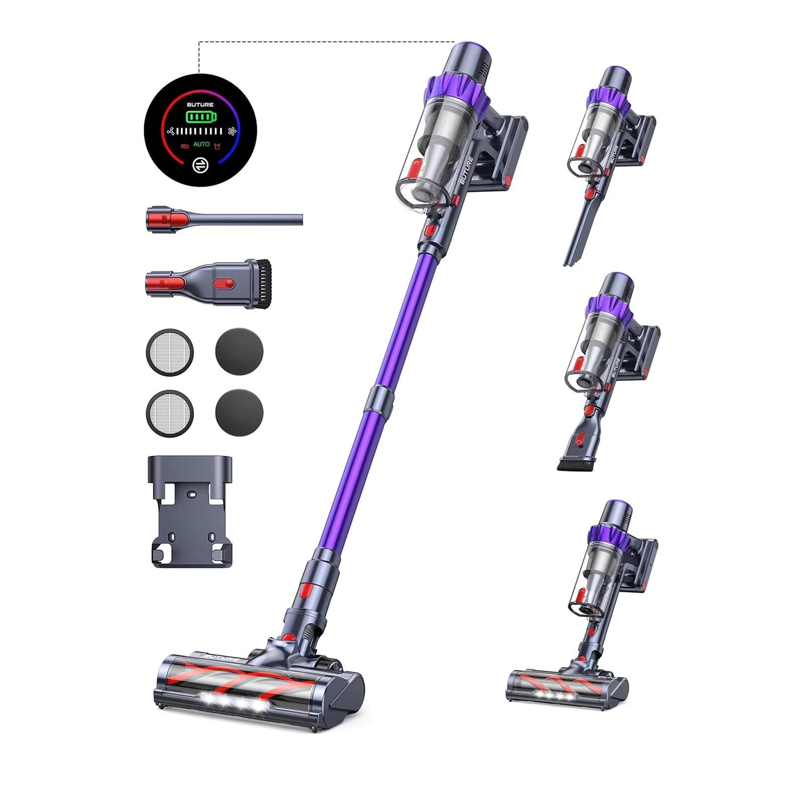 Aspirator VC70 Portabil Fără Fir 38KPA Putere Mare de Aspirare Motor 450W Curățare Casă Inteligentă Ecran Tactil LED Aspirator violet