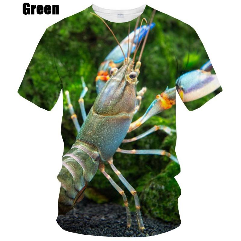 Lobster Graphic T Shirt For Men Clothing Cool Designs 3D Printed Crayfish Crawfish T-shirt Casual Women Tee Shirts y2k Kids Tops