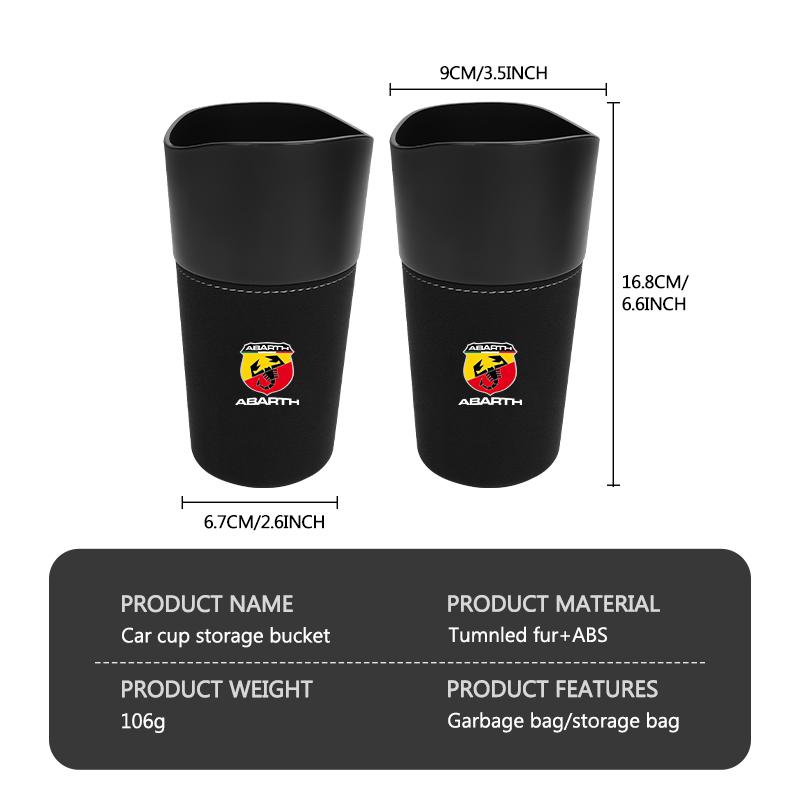 Car Water Cup Phone Beverage Holder Trash Can Storage Bucket For Abarth Fiat Grande Punto Tipo Stilo Ducato Palio 500x
