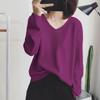 2023 Autumn/Winter Korean-Style Loose V-Neck Long Sleeve Knitted Sweater Women's Base Layer
