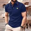 Parisian Print Short-sleeved Polo Shirt for Men's Casual Style, Multi-functional Lapel Shirt, Summer Street Men's Casual Breatha