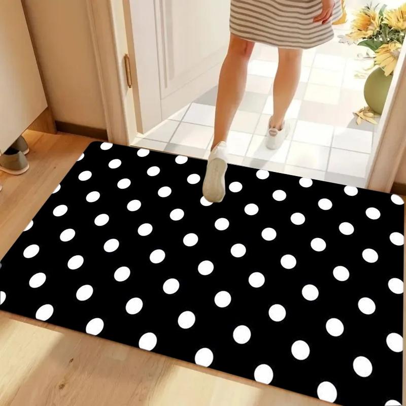 Solid Color Polka Dot Doormat Minimalist Polka Dot Printed Carpet Living Room Bedroom Minimalist Decoration Carpet