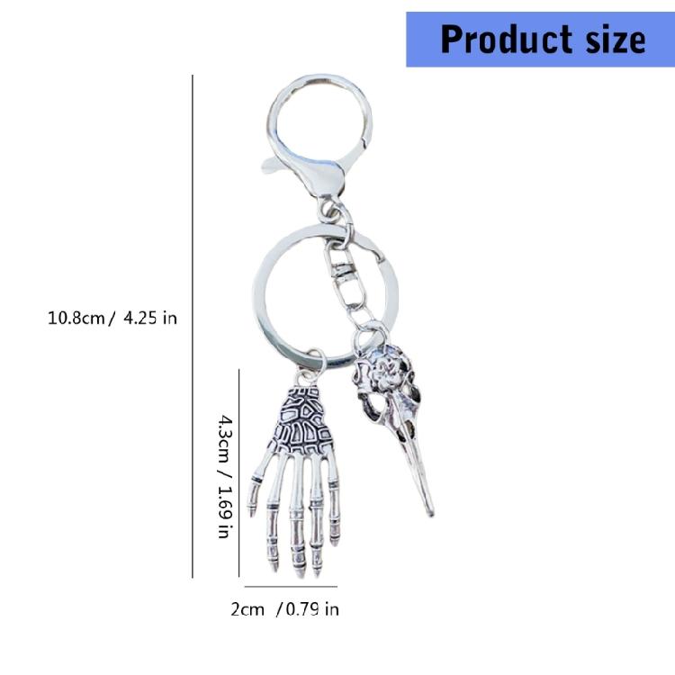 Stylish Bird Head Keychain Skull Claw Key Chain Creative Souvenir for Women Men Easily Attaching to Keys Backpacks