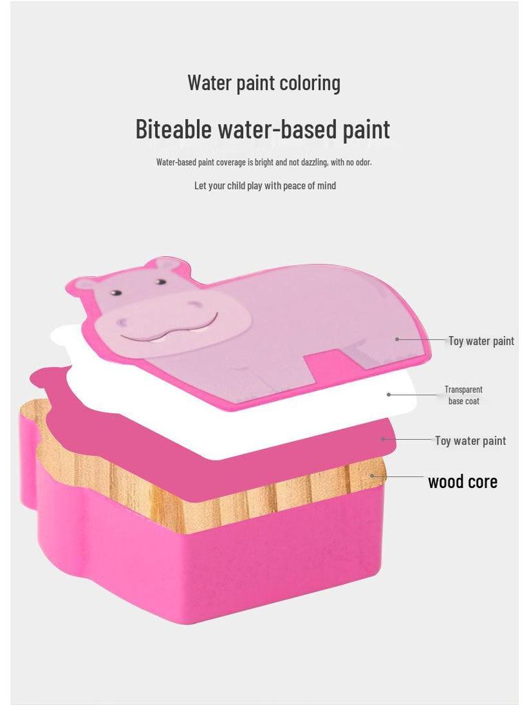 Large Wooden Animal Stacking Game - Children's Early Education Puzzle Blocks