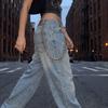 Long Size Pant Chain Spiked Thorn Bag Pendant Hip-Hop Keychain  Men