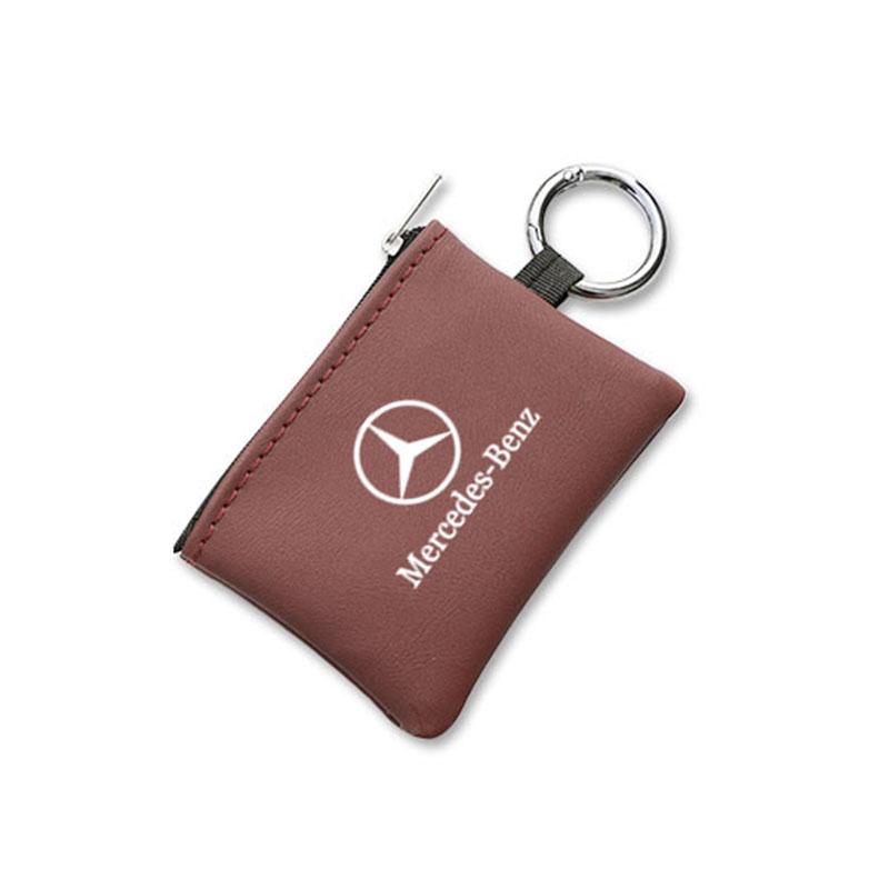 GLC GLB Car Leather Key Wallet Card Bag Emblem Keychain Pouch For Mercedes Benz AMG W203 W206 W220 W205 W211 W212 W201 W210 W10