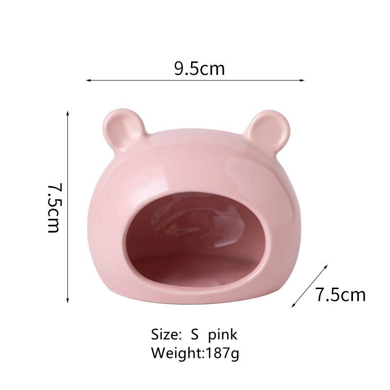 Small Animal Hideout Ceramic Chinchilla Mini Hut Cave Cage Accessories for Dwarf Hamsters Gerbils and Hedgehog Hamster House