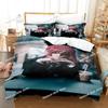 3D Druck Anime Chainsaw Man Makima Bettwäsche-Set, Bettdeckenbezug Bett-Set Steppdeckenbezug Kissenbezug, King Queen Twin Größe Jungen Mädchen Erwachsene