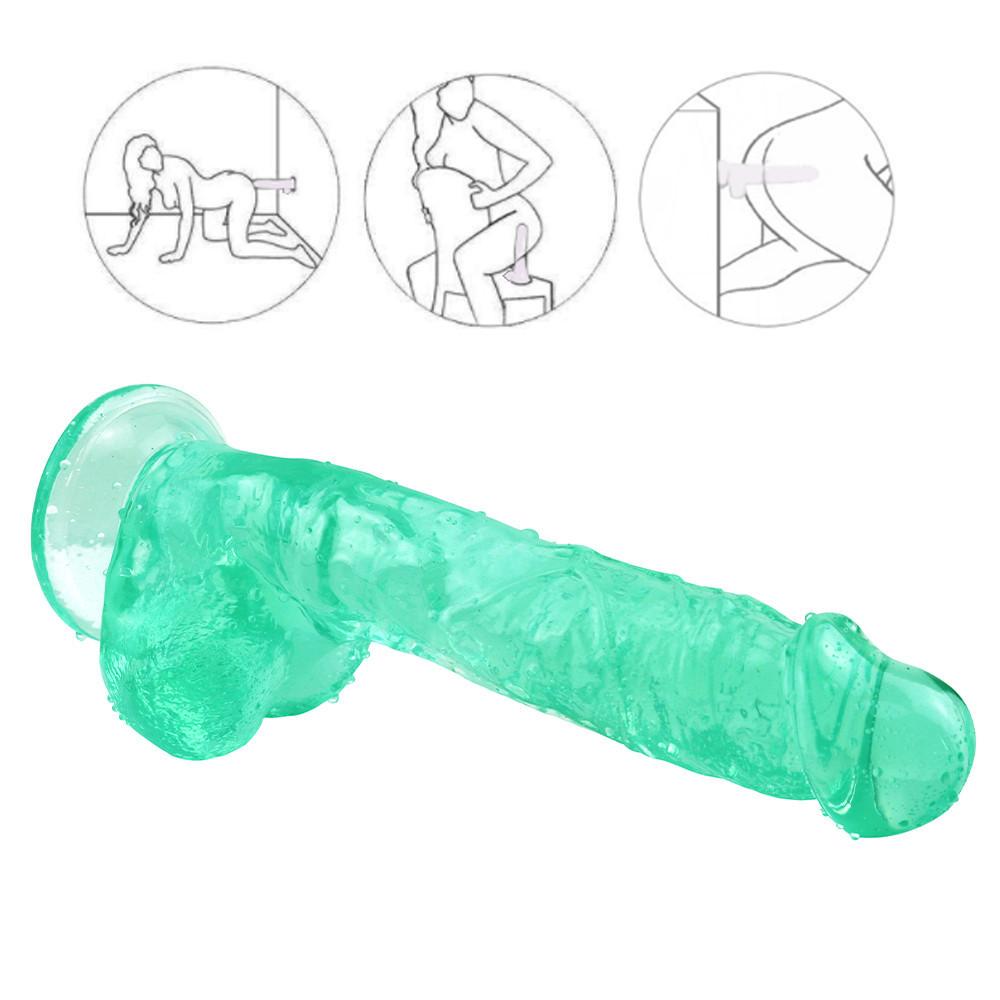 Dildo RUNYU Realistic Female Toys Suction Cup Green Male Dick Female Adult Sex Toys for Woman