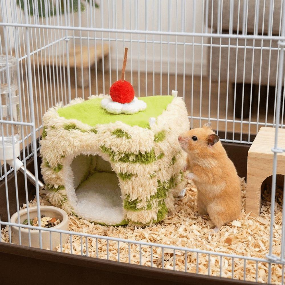 Windproof Simulated Cake Hamster Nest Warm Small Pet Sleeping House Indoor Pet House