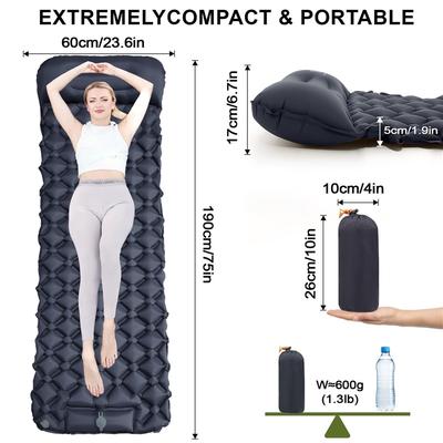 Step On A Single Diamond Shaped TPU Inflatable Mat Outdoor Tent Sleeping Mat Ultra Light And Portable Pentagonal Moisture Proof Camping Mat