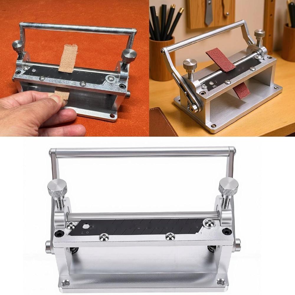 2pcs Adjustable Thickness Leather Splitter Tool Manual Peeling Machine Leathercraft Projects