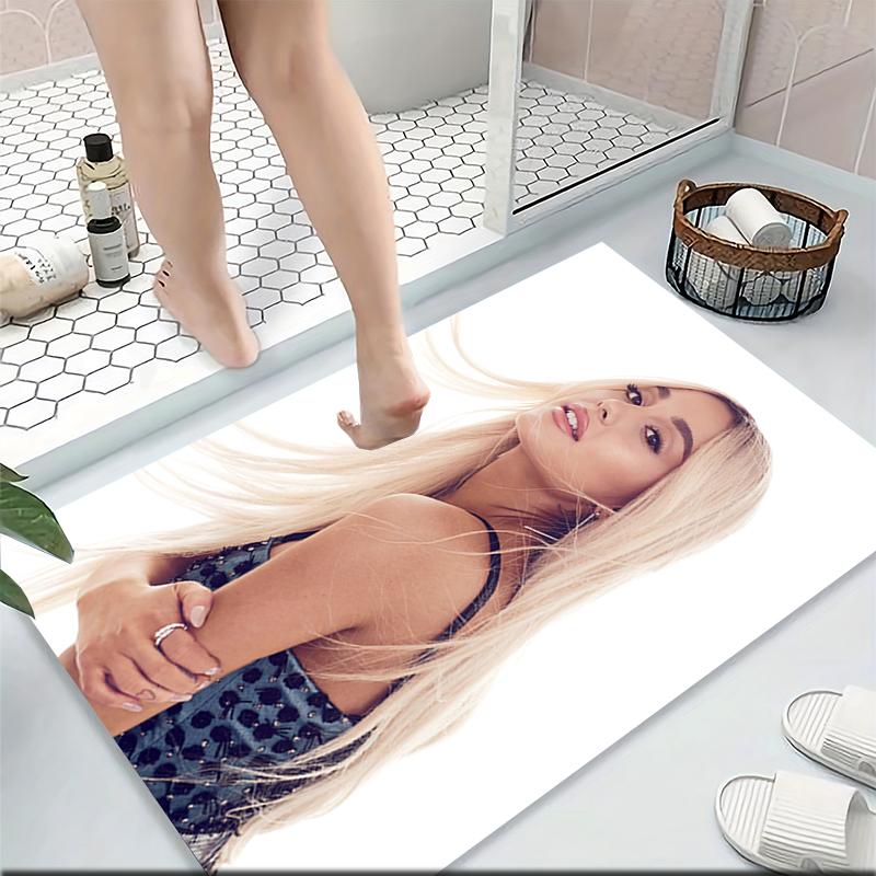 Blonde Hair Elegant Pose Carpet Rug Soft Washable Antislip Home Living Room Sofa Mats Personalized Christmas Rug