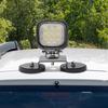 Magnetic Light Mount 2 Pieces Car Magnetic Light Mounts Aluminum Alloy Brackets Strong Sucker No Drilling For Outdoor Roof Off