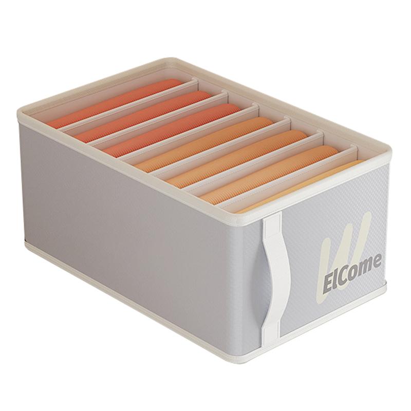 

Large 7 Compartments Foldable PE+PP Wardrobe Clothes Organizer Moisture-proof Pants Storage Box D