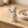Modern Minimalist Room Decor 3D Printed Cat Statue, Mini Liberty Figurine with Fish, Artistic Creative Gifts for Lovers Animal Ornament Bookshelf