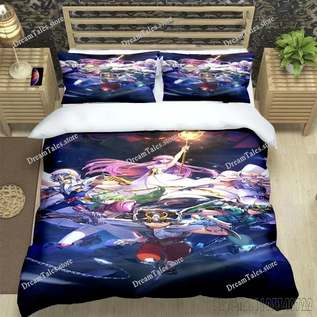 Saint Seiya 3D Duvet Cover Set HD Comforter Cover for Kids Bedding Sets Bedclothes Bedroom Decor Home Textileextile Luxury Gift7