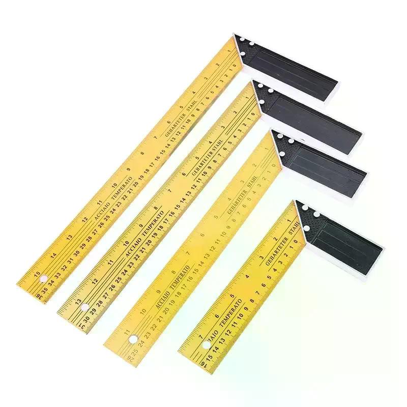 Woodworking and Building Ruler: L-shaped Multifunctional Metal Square for High Precision Measurement.