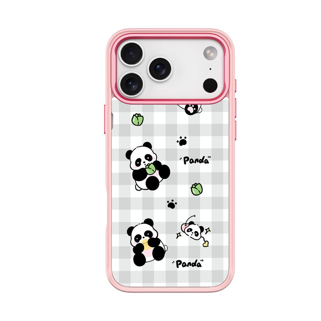 Applicable to Apple 17 mobile phone case, advanced sense 16 replaceable back plate 15promax magnetic mobile phone case, plaid panda.