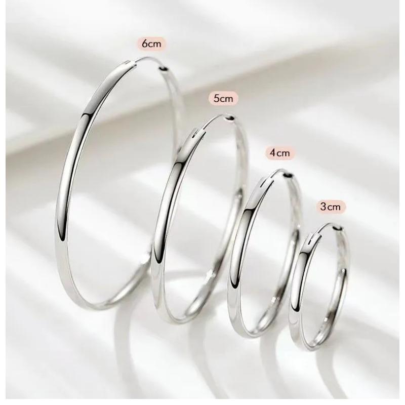 Women S Fashion Minimalist Hollow Smooth Large Hoop Earrings