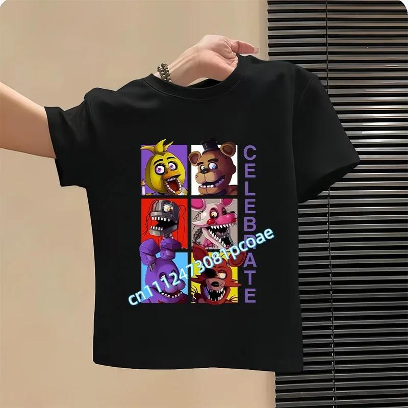 2026 T-shirt per Bambini Five Nights At Freddys Cartone Animato T-shirt Grafica FNAF Top Sportivi Casual per Bambini Maniche Corte Abbigliamento per Bambini