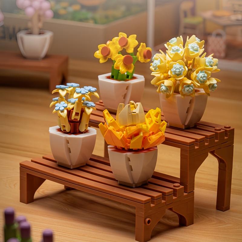 Non-Toxic Knew Built 3D Sunflower Po Frame Building Block Toys-Holiday Gifts For Children' Room Decorcreative Diy For Tv Background Wall