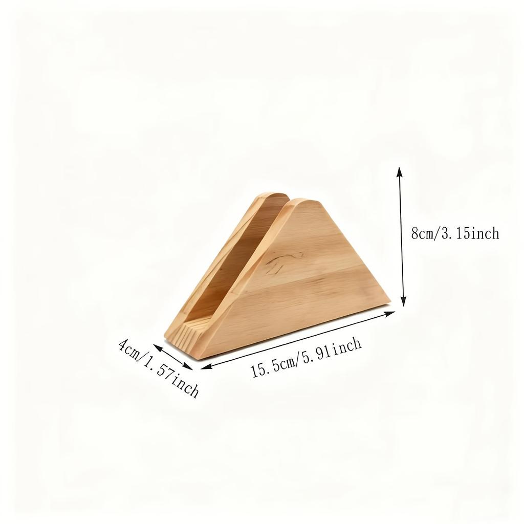 Log Color Triangular Tissue Box, Vertical Wooden Tissue Holder, Creative Desktop Storage for Coffee Shop