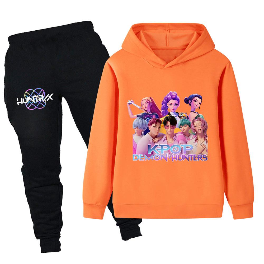 PB1204 Kids Boys Girls Kpop Mira Zoey Rumi Print Long Sleeves Hoodie Pants Trousers Clothes Sets