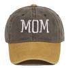 2pcs/set Retro Two-Tone Couple Mom Dad Baseball Cap Adjustable Washed Cotton Dad Hat Casual Baseball Hats For Man Women