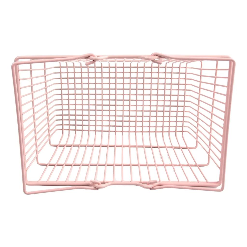 1PCS Iron Mini Pink Basket For Girl Storage Iron Basket Desktop Finishing For Jewelry Cosmetics Parts For Home Company Outdoor