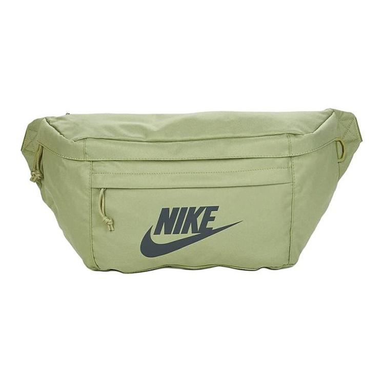 Nike Solid Color Minimalist Letter Logo Print Zipper Waist Bag Small Unisex Waist Bag Gray-Green BA5751-310 Gray Green