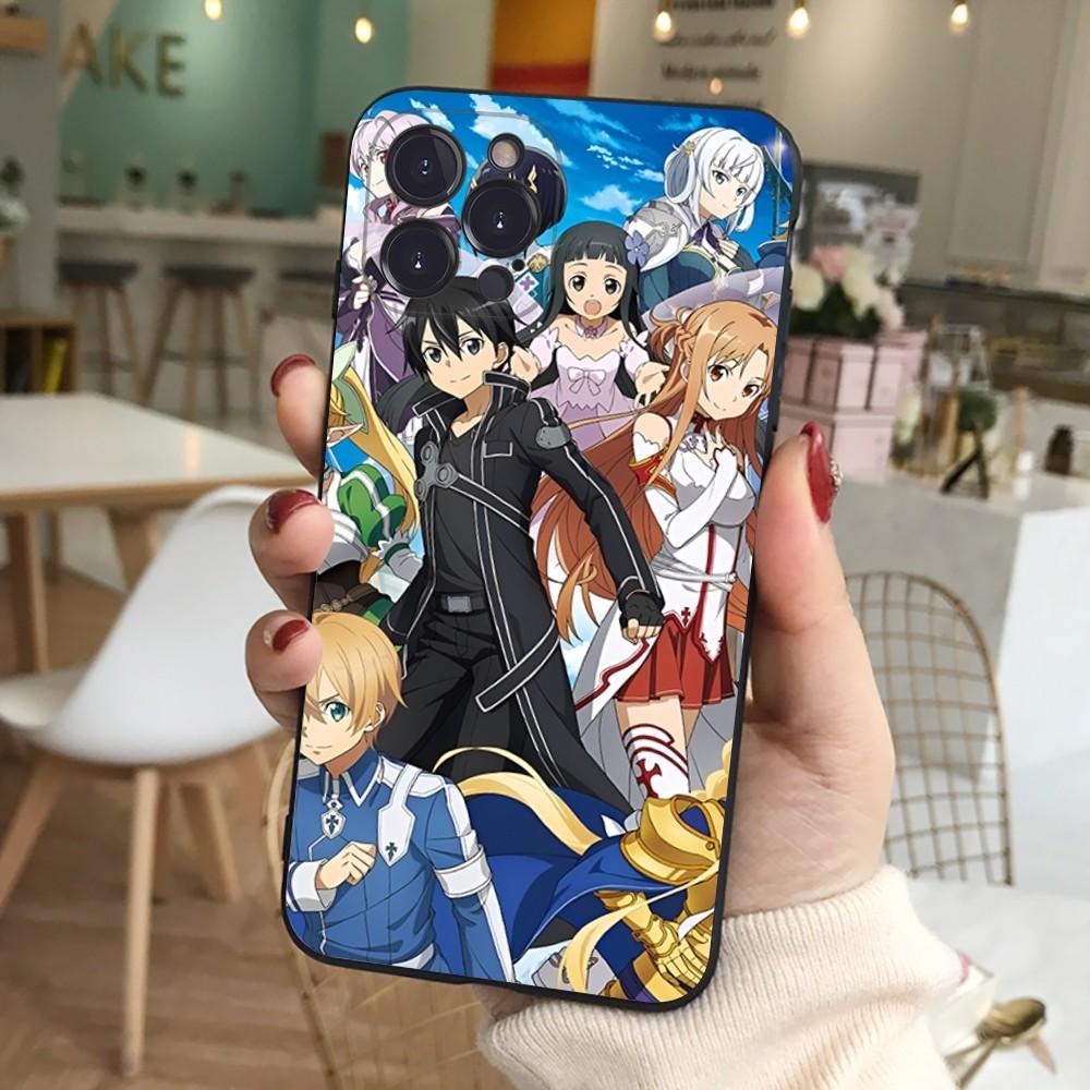 Sword Art Online SAO Anime Phone Case For iPhone 15 6 7 8 Plus 11 12 13 14 Pro SE 2020 MAX Mini X XS XR Back Funda Cover