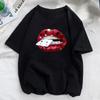 Sommermode Lockerer Print Rundhals Reine Baumwolle Damen Kurzarmshirt T-Shirts Damen