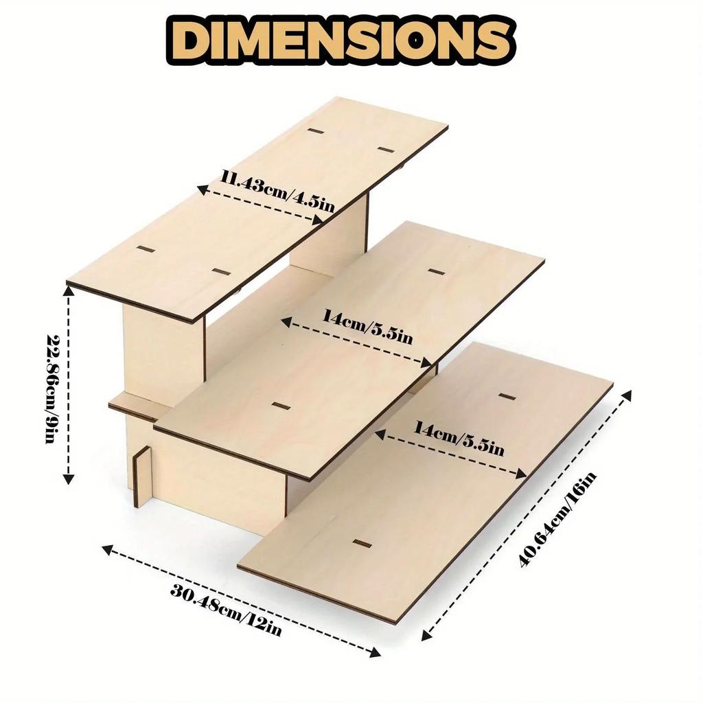 Portable Wooden Vertical Display Stands for Craft Farmers Market Cupcakes Cakes Candy Retail Counter Stands