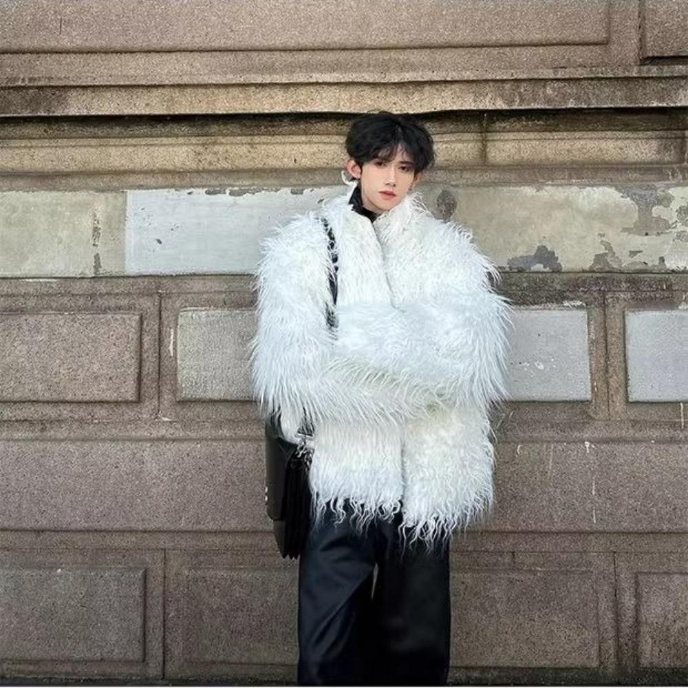 Winter Fashion Show Style Ins Network Celebrity Imitation Mink Fur Men and Women High-end Second-hand Corrugated Long Fur Coat