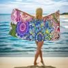 Double-Sided Terry Printed Beach Towel, Microfiber Adult Swimming Bath Towel, Quick-Drying Double-Sided Velvet
