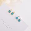 S925 Silver Turquoise Earrings - Simple Korean Style, Retro Design for Women