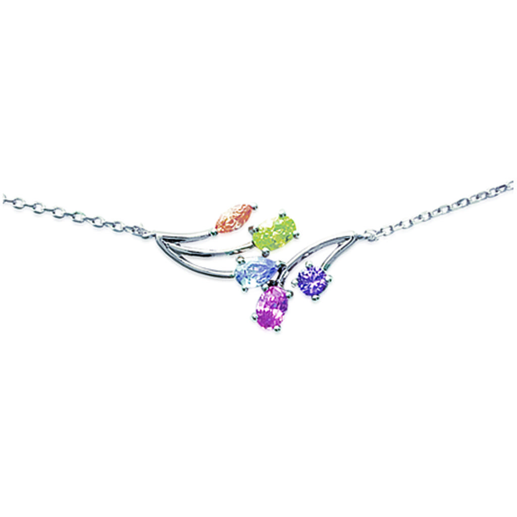 Les Trésors De Lily [E0230] - Collier Argent 'Merveilles' Tutti Frutti argenté (rhodié) - 16x28 mm