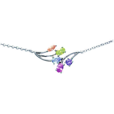 [E0230] - Silver Necklace 'Merveilles' Tutti Frutti Silver (rhodium Plated) - 16x28 Mm
