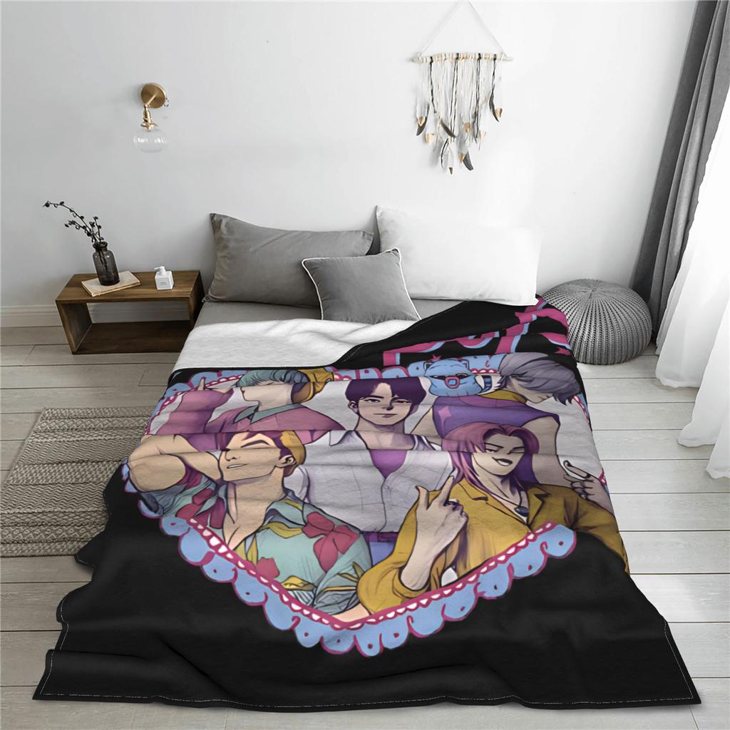 Rumi Neon Showcase Kpop Demon Hunters Star Warm Soft Blanket  Plush Throw Blanket Home Decor Flannel Bedspread Sofa Bed Cover
