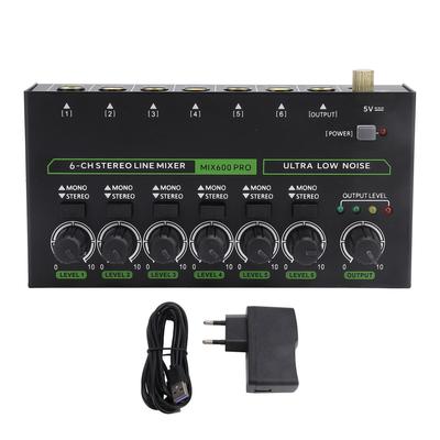 Studio Sound Mixer RGB Licht Rauscharm 6 Kanäle Mono Stereo Professioneller Soundmixer für Zuhause