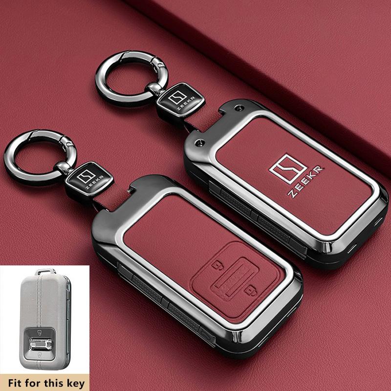 Zinc Alloy Car Key Case For Zeekr 8X  9X  Keychain Remote Protection Cover Shell Housing Ring Holder Fob Accessories