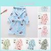 Adorable Cartoon Animal Bathrobe For Children Flannel Long Sleeve Hooded Kids Clothes