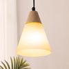 Cerdeco Wooden Pendant Light, Woodgrain Lamp, Natural Wood and Milk Glass, Warm and Enchanting, Japanese Natural, Nordic Modern Style, Warm Interior