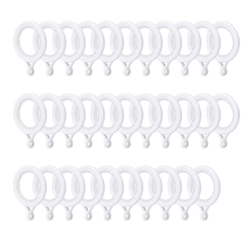 

32 шт. Пластиковые люверсы для штор, наноразмерные, бесшумные, скользящие, римские кольца, внутренний диаметр 30/42 мм, люверсы для штор Inner diameter 40mm белый