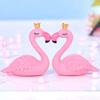 Pink Resin Flamingo Figure Wear King Queen Crown Home Ornament Wedding Gift