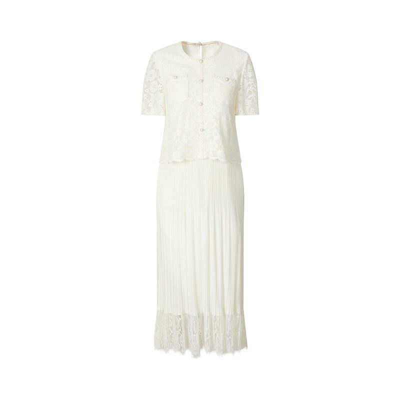 JUZUI Women's Romantic Faux Two-Piece Lace Dress
