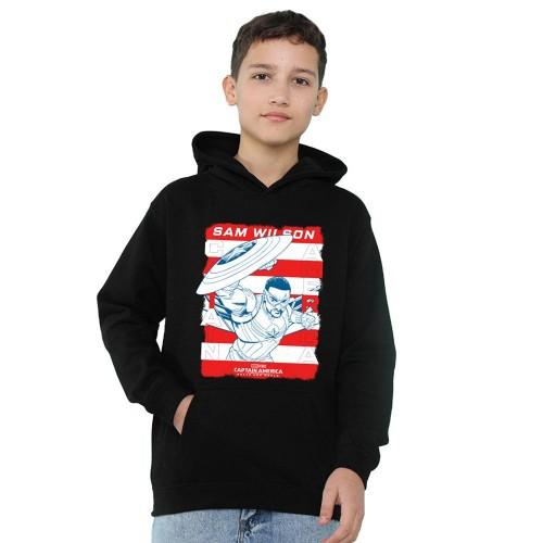 Captain America Childrens/Kids Sam Wilson American Flag Heather Hoodie